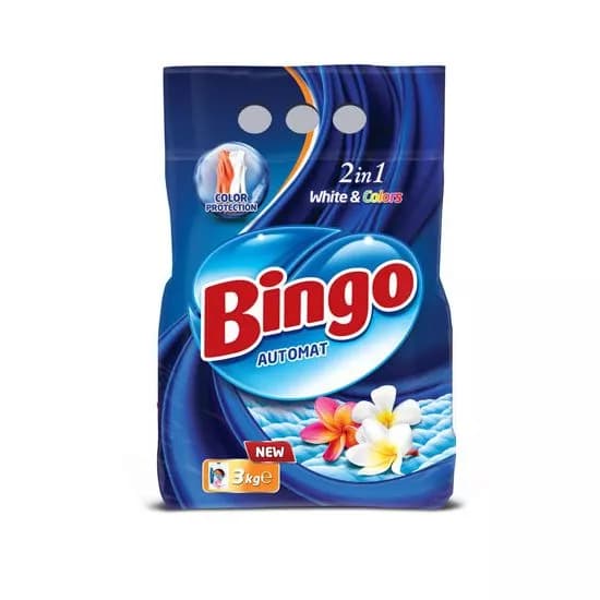 Detergent pudră uscat BINGO 2in1, universal, pentru spălare automată, 3 kg image
