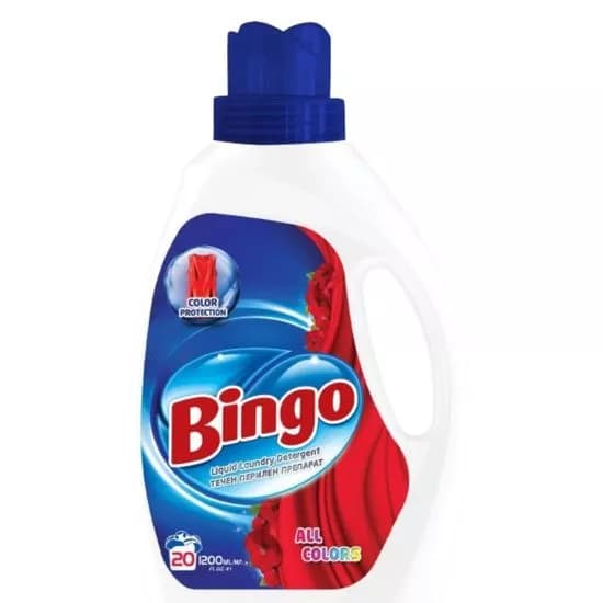 Detergent lichid BINGO All Colors, pentru haine colorate, pentru spălare automată, 20 de spălări, 1.2 l image